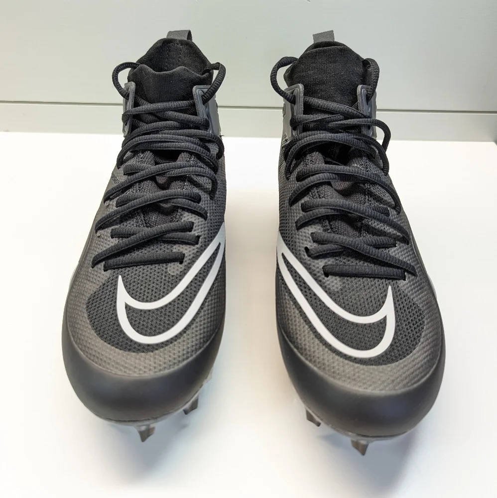 Nike Alpha Huarache 8 Elite Black Smoke Grey Lacrosse cleats size Men's 8 - Picture 4 of 9